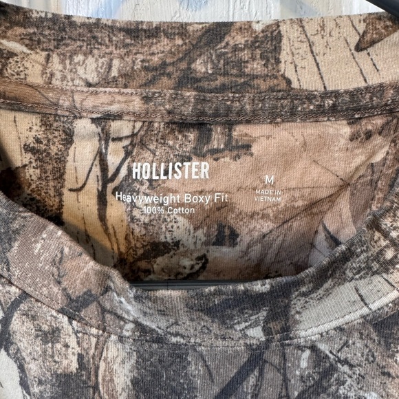 Hollister Woodland Camouflage Mens Tee Size Medium Heavyweight boxy fit - Picture 3 of 7